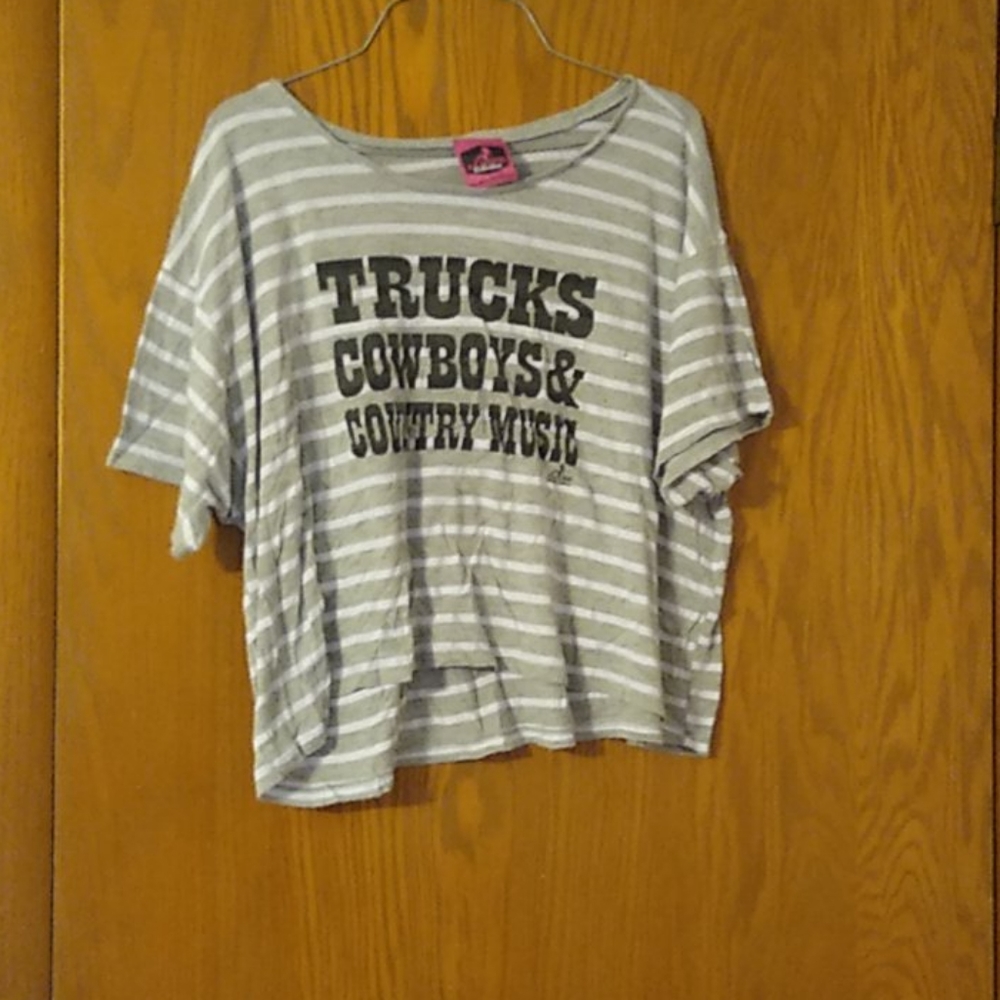 Trucks Cowboys and Country Music crop top